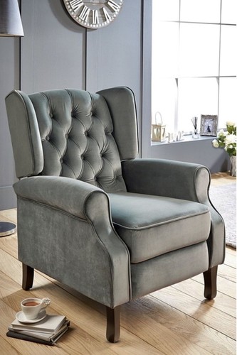 Classic style velvet recliner - classic,