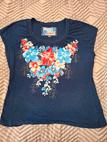 Mantaray blue floral scoop - blue,