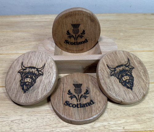 Handmade wooden scottish - 4x,