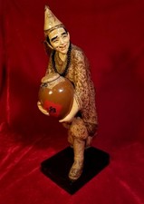 JI GONG Antique China Jigong Hand Carved Wood Figure Mad Monk 13" Drunken Buddha