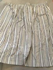 Striped curtains used, linen colour with grey and green stripes. 48" - 104" wide
