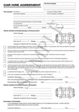 Hire Car Agreement, Loan Car