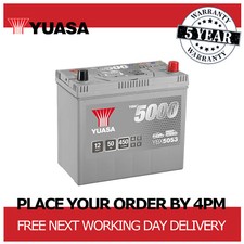 12V Car Battery, Type 053, Yuasa YBX5053, 50Ah 450CCA Sealed Calcium