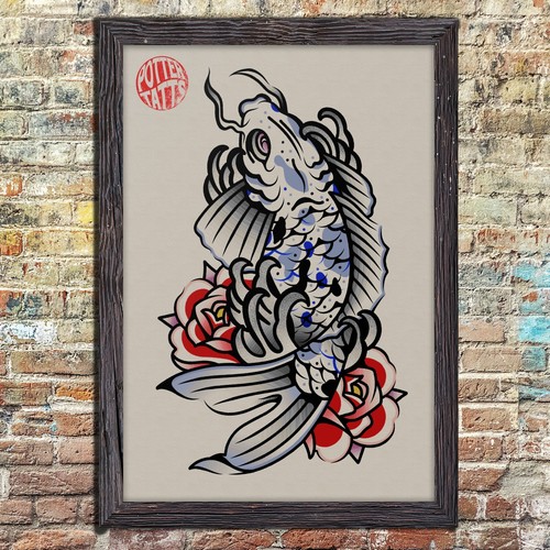 Japanese koi fish old - fish,