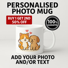 Personalised Photo Mug with Text – Custom Gift for Birthday, Christmas