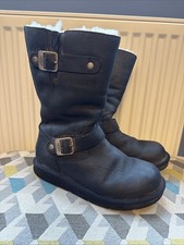 Ladies UGG Kensington Boots Size 4.5UK. Black, Fur Lined, Leather