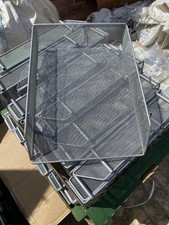 Silver Stackable Mesh Office Tray