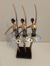 Ballet Dancer Figurines Ornamental Bronze Resin 13 Inches Tall