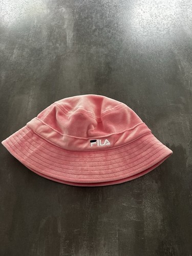 Fila pink velour bucket hat - velour,