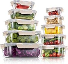 [10 Pack] Glass Food Storage
