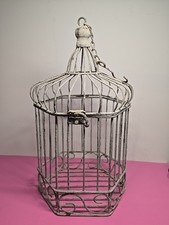 Vintage rustic white bird cage - vintage,