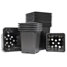 Square plastic reusable black - reusable,