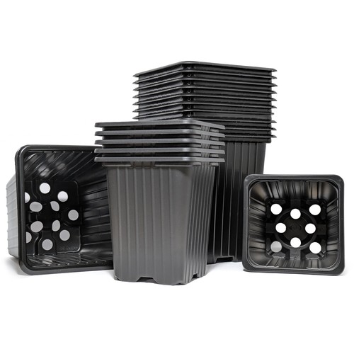 Square plastic reusable black - square,