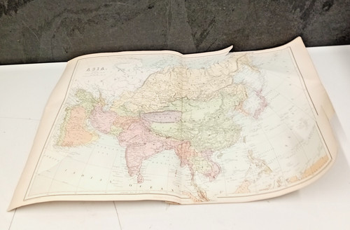 1876 original map asia by - of,
