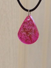 Handmade Pink Glitter Teardrop
