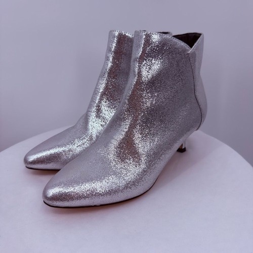 Silver metallic ankle booties - metallic,