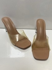 Fashion Sandals For Women, Clear Chunky Heeled Mule Sandals - Used UK Size 5