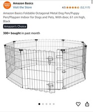 Amazon Basics Foldable Metal Dog Pen/Puppy Pen/Playpen Indoor for Dog