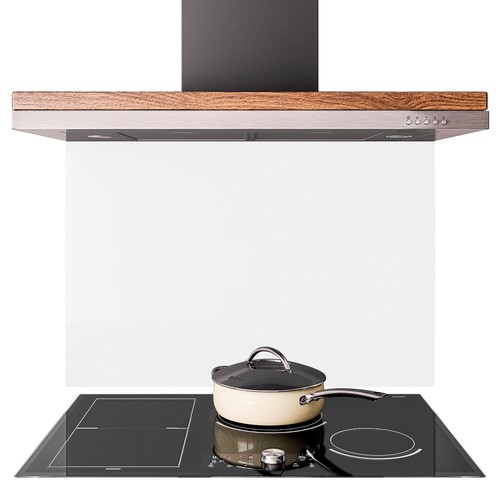 White glass splashback - white,