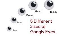Wiggly Googly Eyes 6,8,10,15,18 mm Arts & Craft Children's Scrapbook Cardmaking