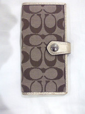 Coach gold leather + canvas