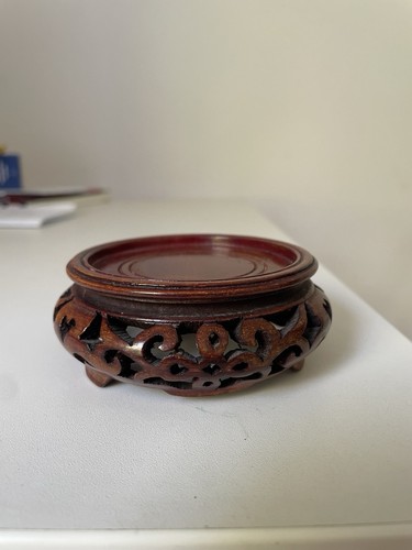 Chinese rosewood vase - , stand