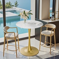 Gorgeous Marble Kitchen Dining Table Round Dinner Table Lounge Pool Restaurant