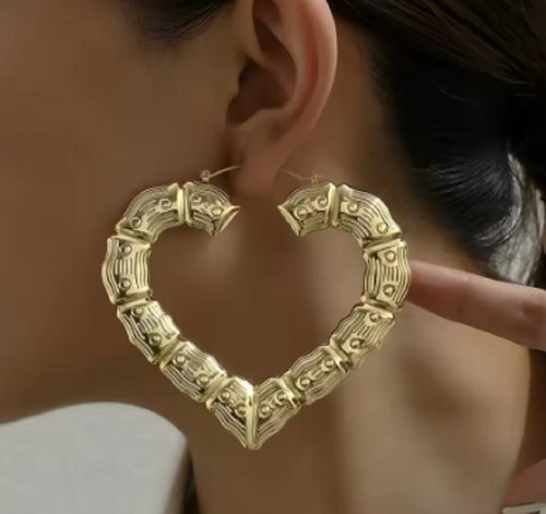 Pair large big gold - pair, 9cm