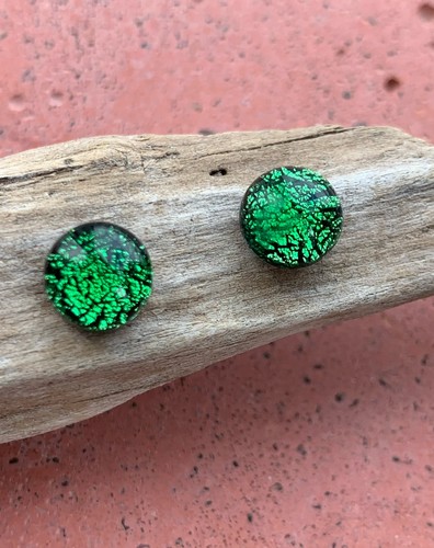 Dichroic glass small studs - dichroic,