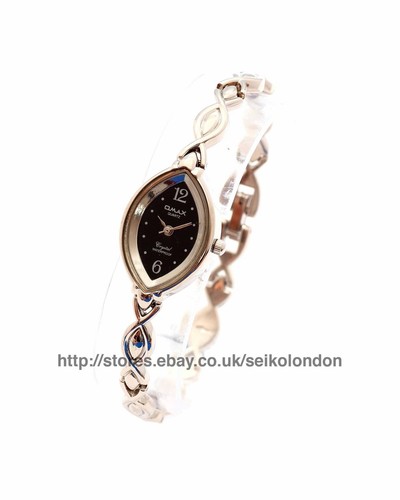 Omax ladies black dial watch - dial,