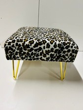 Snow leopard print footstool