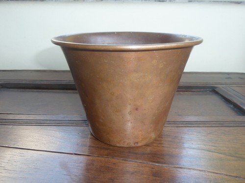 Vintage copper plant pot - vintage,