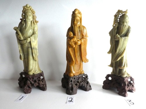 3pc chinese carved soapstone - 3pc,