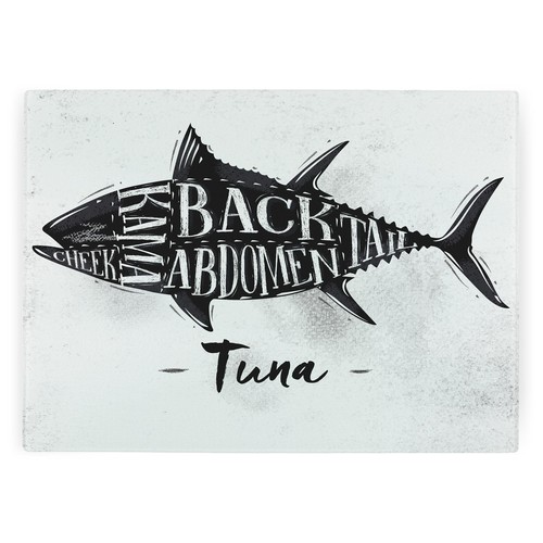 Fishmonger chopping board tuna - chopping,