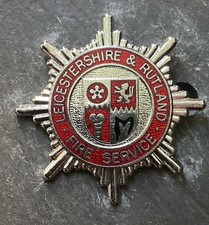 OBSOLETE LEICESTERSHIRE AND RUTLAND FIRE  SERVICE Cap Badge