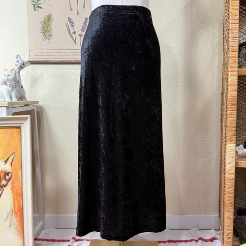 90s y2k black velvet maxi - black,