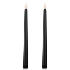 2Pack Black Flameless LED Taper Candles Battery Operated Long Candles Halloween