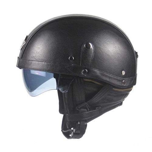 Leather open face motocycle - face,