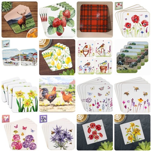 Coasters multi design - 4x, cork