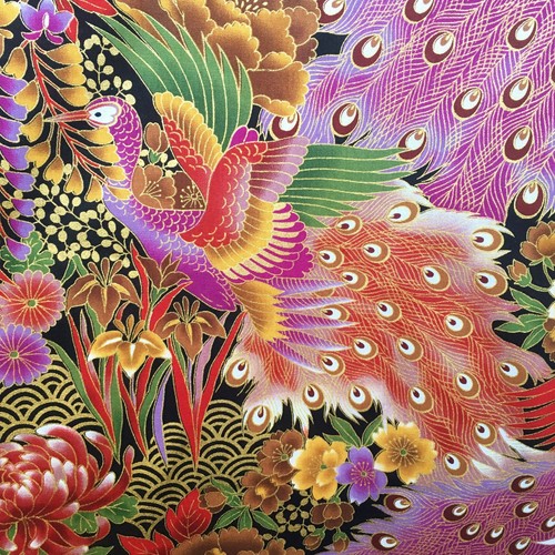 Japanese peacock cotton fabric
