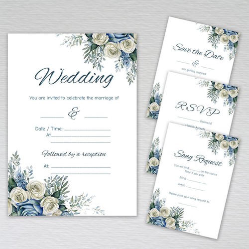 Dusty blue wedding reception - blue,