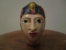 Egyptian Queens Painted Stone Head - Hathor Pharaoh Tutankhamun Cleopatra