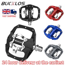 BUCKLOS Dual Pedals For Shimano SPD MTB BMX Road Bike Platform Cleats Clipless