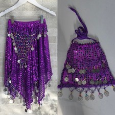Girls Dancing Salsa  Skirt & Halter Top Age Aprox 5/6 Yrs purple 