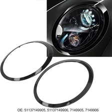 Pair Gloss Black Headlight