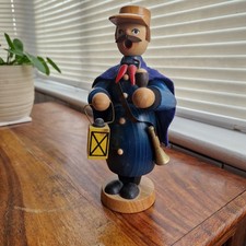 Vintage Erzgebirge Seiffener Volkskunst Wooden Incense burner night watchman 