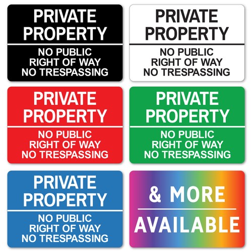 Metal sign private property - property, no
