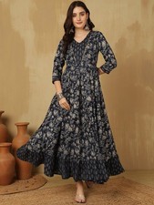 Indian women blue cotton - indian,