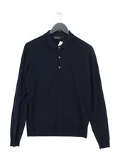 John Smedley Men's Polo L Blue