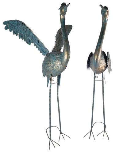 Metal blue heron - metal,